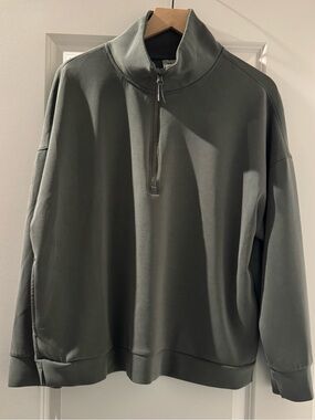 Women's Quarter-Zip Pullover Sweatshirt - Olive